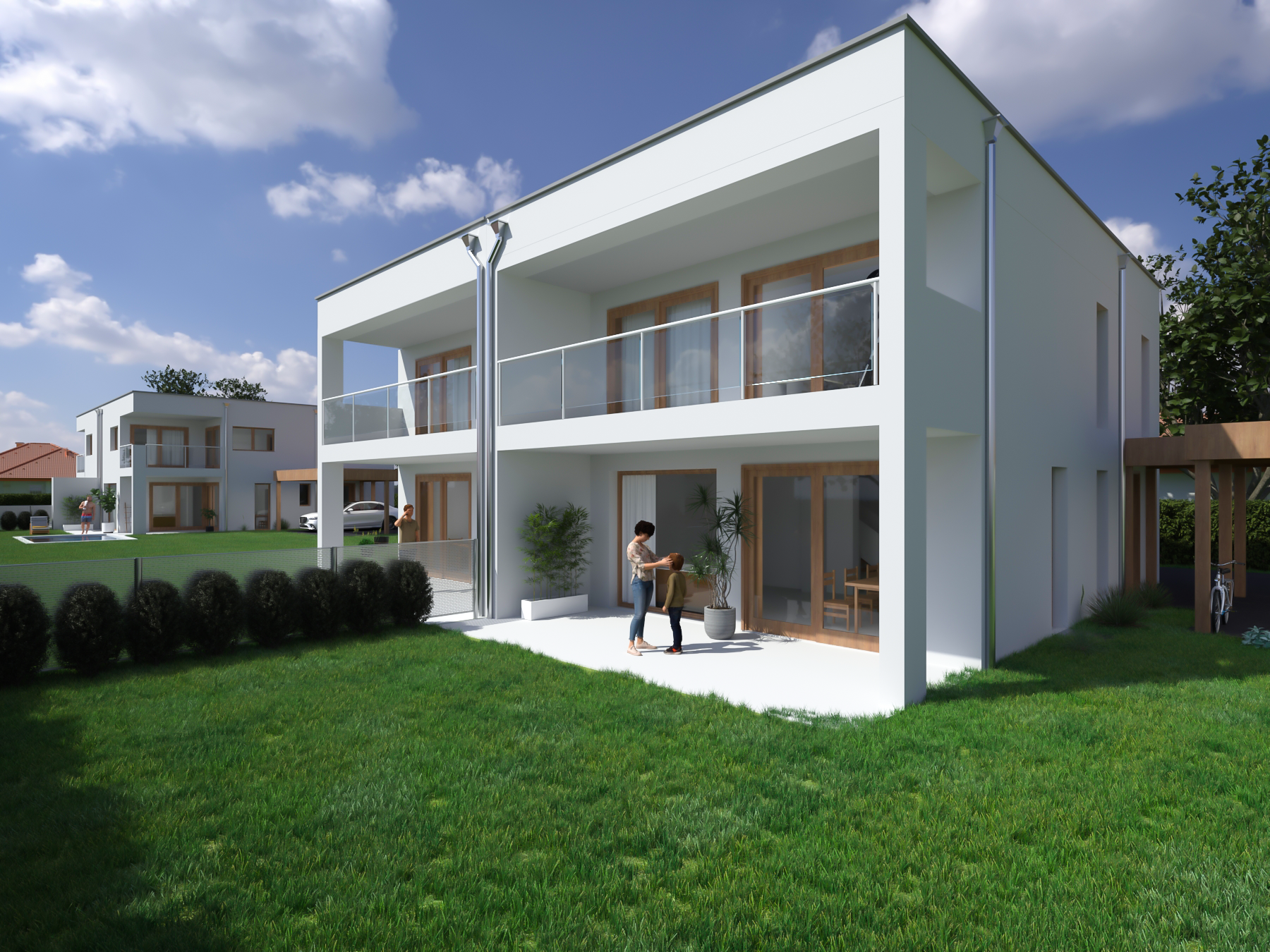 Außenansicht von Ziegelmassivhaus in Lerchenau