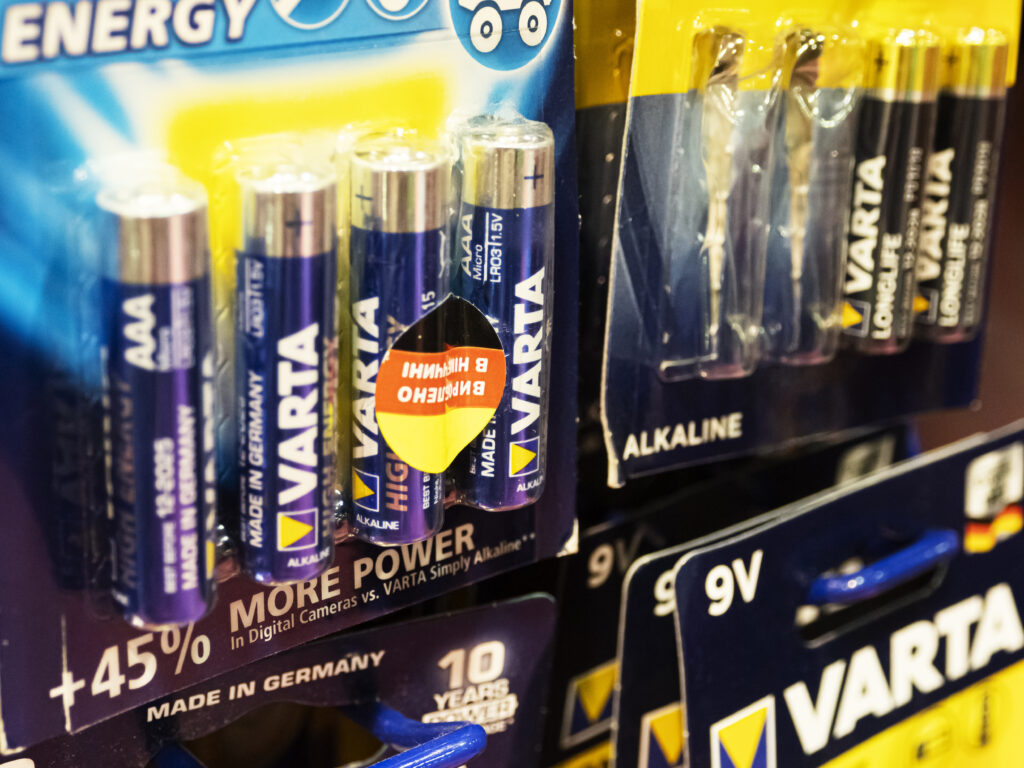 Verschiedene Batterien von Varta