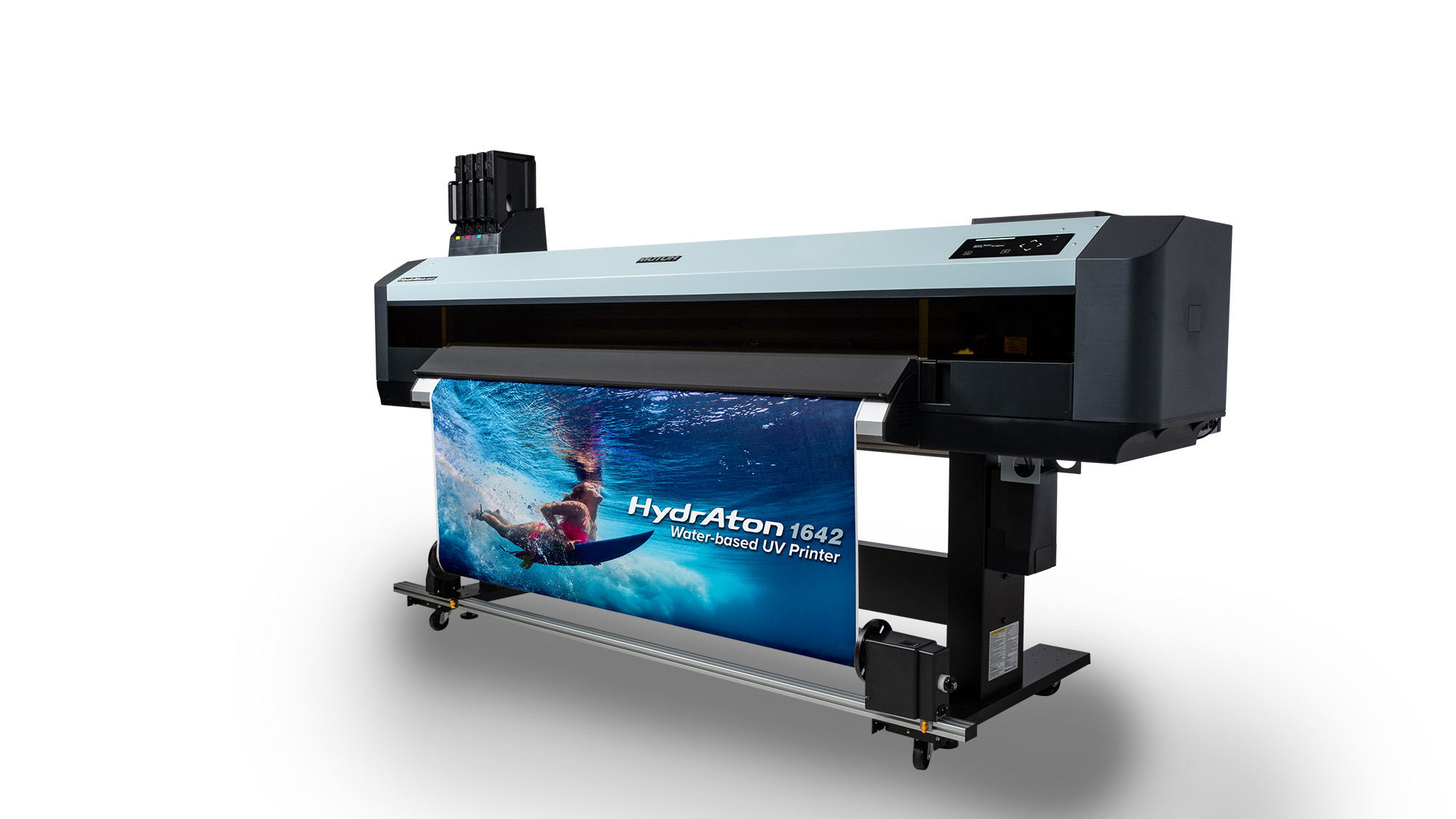 Druckspezialist, C & P Consulting in Enzesfeld, bringt mit Mutoh HydrAton 1642 umweltfreundlichen UV-Druck nach Österreich.