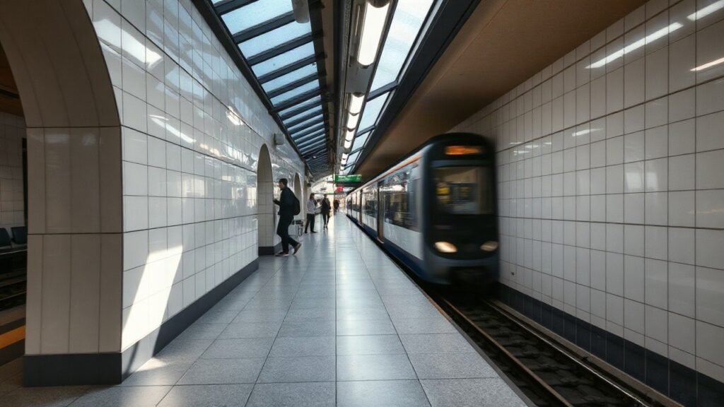 Ein U-Bahnsteig in Wien, dessen Ausbau künftig auch über die ausgeweitete Dienstgeberabgabe finanziert wird – Symbolbild, KI-erzeugt
