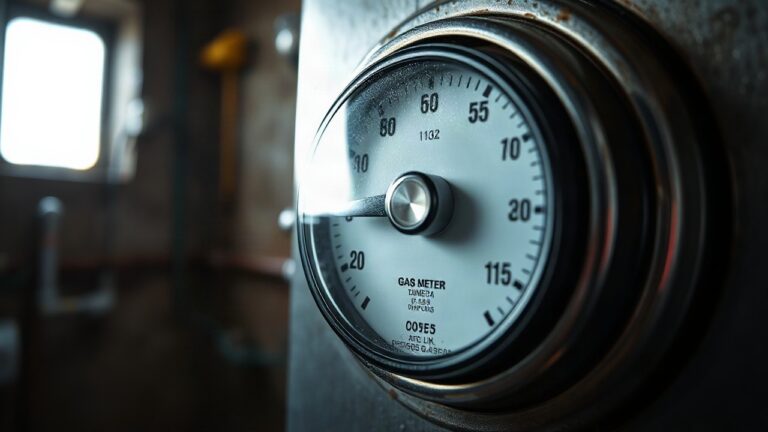 Ein Gaszähler im Keller zeigt den Verbrauch, während die Gaspreise 2027 für viele Haushalte deutlich steigen – Symbolbild, KI-erzeugt