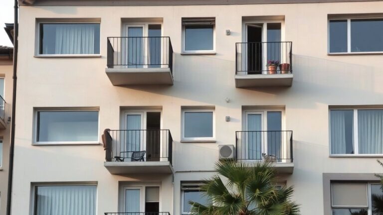 Fassade eines modernen Wohnbaus in Österreich, in dem Mieter beim Miete sparen gegenüber dem freien Markt profitieren – Symbolbild, KI-erzeugt