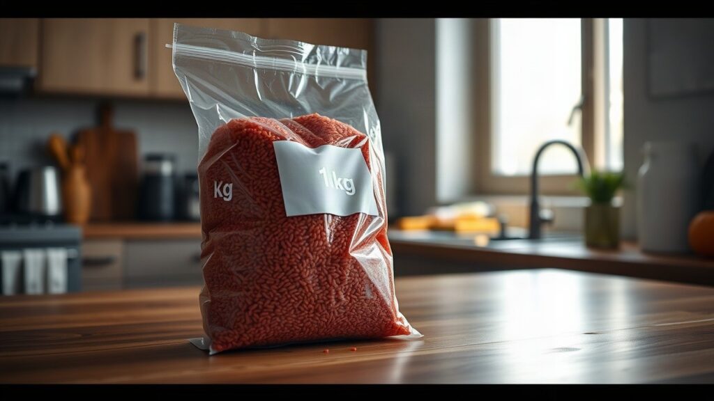 Eine Packung roter Reis liegt auf einer Küchenarbeitsplatte, wie sie vom Go-Asia-Rückruf betroffen ist – Symbolbild, KI-erzeugt