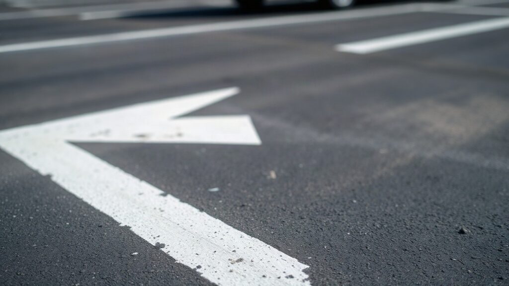 Ein Auto steht quer über der weißen Markierungslinie eines Parkplatzes, wie sie bei der Vertragsstrafe Parkplatz in Tuttlingen eine Rolle spielte – Symbolbild, KI-erzeugt