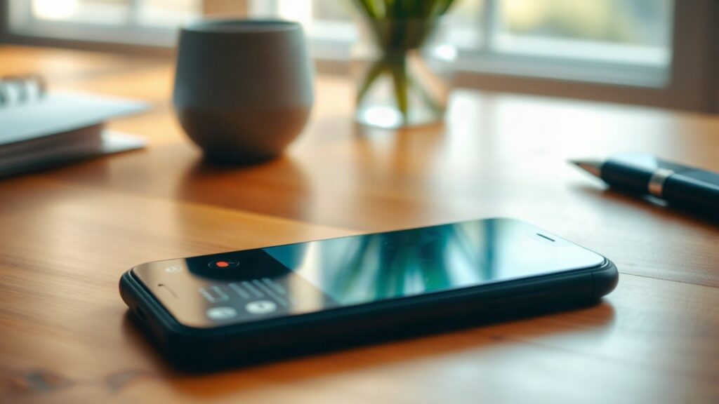 Ein Smartphone mit eingehender Nachricht liegt auf einem Tisch und steht sinnbildlich für die neue Phishing SMS Sperre in Österreich – Symbolbild, KI-erzeugt