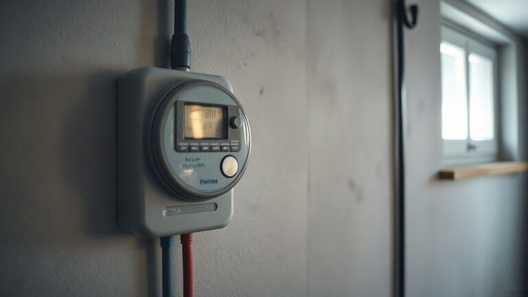 Ein digitaler Stromzähler im Keller eines Wohnhauses symbolisiert die neuen Stromtarife 2026 durch gesenkte Netzentgelte – Symbolbild, KI-erzeugt